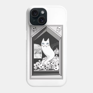 Ghost cat the Keeper of the Crypt Phone Case