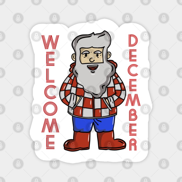 Santa Claus Welcome Christmas Magnet by RiyanRizqi