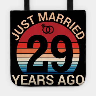 Just Married 29 Years Ago Husband Wife Married Anniversary Tote