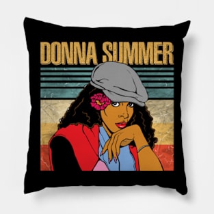 Donna Summer's Vibrant Energy Frames Filled with Life and Music Pillow