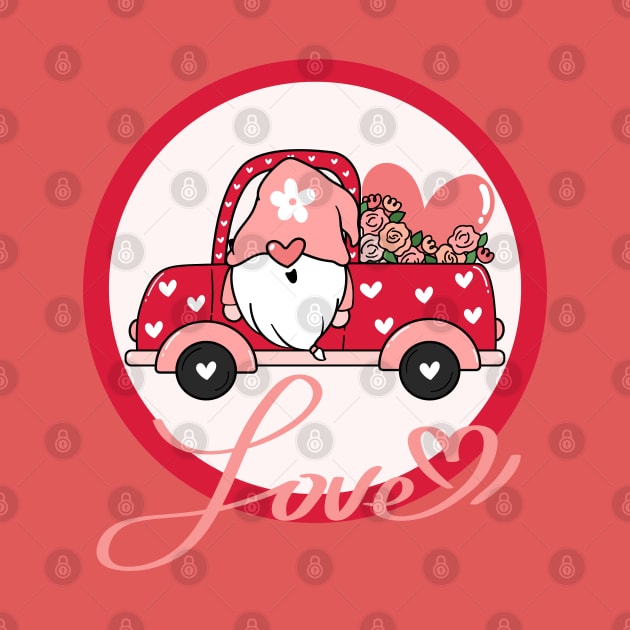 Happy Valentine's Day - Cute Dwarf drive in Love car by O.M design