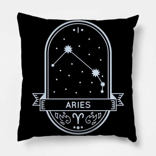 Aries Constellation Pillow by Imaginariux