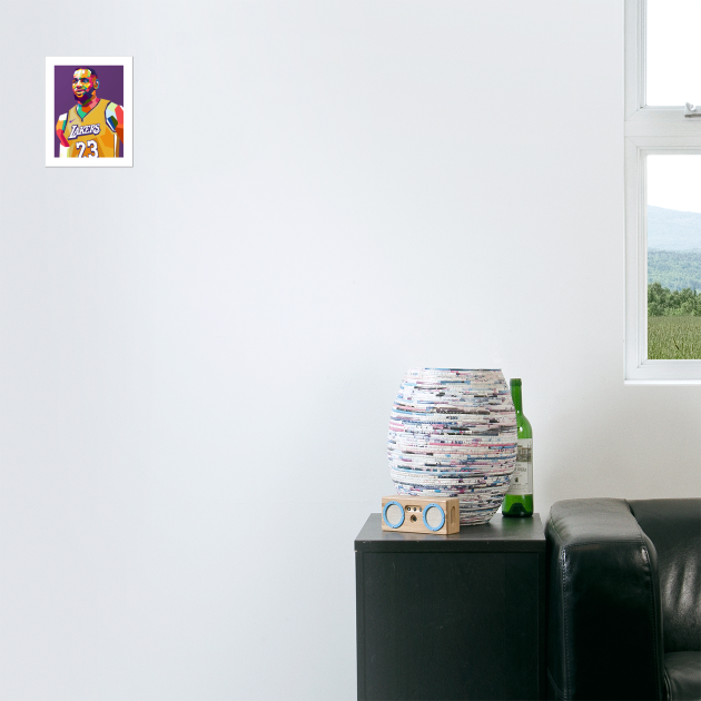 Jaune chambre 70 x 100 cm Cadeau pour salon dortoir HJHB Tapisserie murale repr/ésentant l/équipe de basketball des Lakers D/écoration murale plage appartement