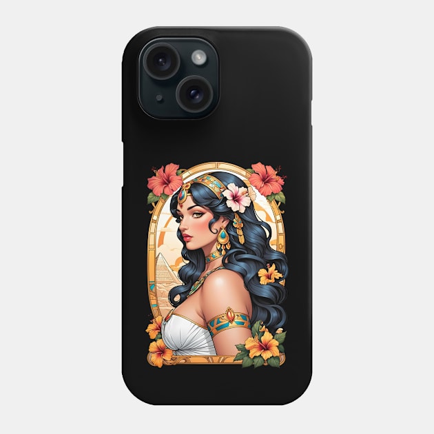 Cleopatra Queen of Egypt retro vintage floral design Phone Case by Neon City Bazaar