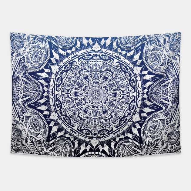 Dark Blue Mandala Tapestry by mailboxdisco