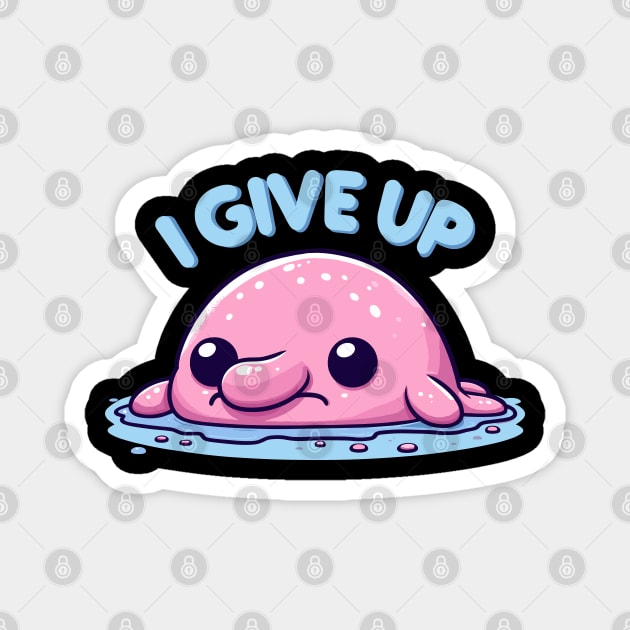 I Give Up Tired Fleshy Blobfish Magnet by SubtleSplit