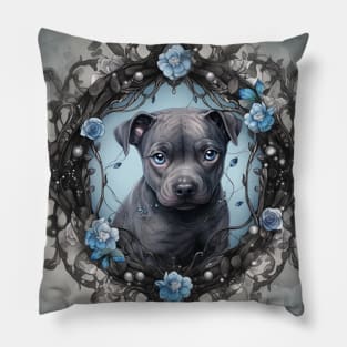 Blue Nose Staffy Pillow