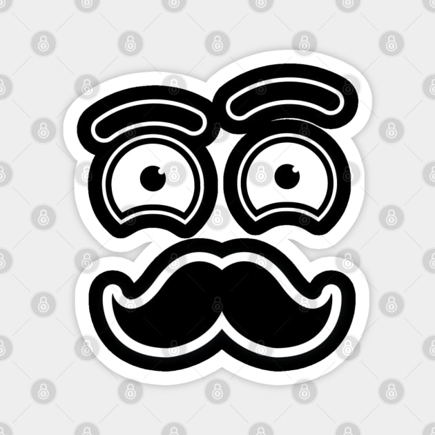 Curious Moustache Face Magnet by Multiplanetary Studios