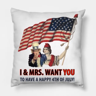4th of July Humor, Vintage Americana Pillow