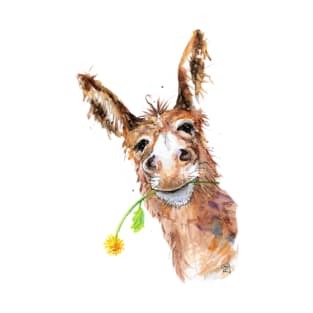 Cute Donkey with Flower T-Shirt