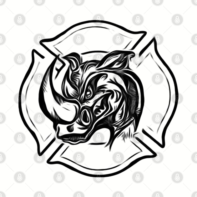 Rhino Firefighter by Bosko Art Designs