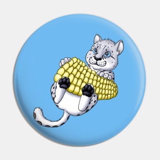 Corn on the Cub - Snow Leopard Pin