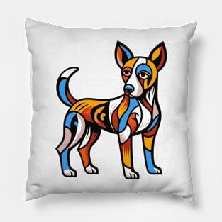 Pop art dog illustration. cubism illustration of a dog Pillow