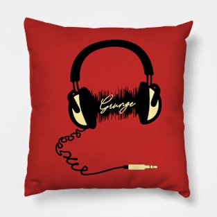 Headphone Audio Wave - Grunge Pillow