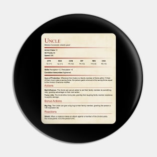 D&D Uncle Statblock Pin