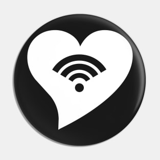 White WiFi Heart Pin