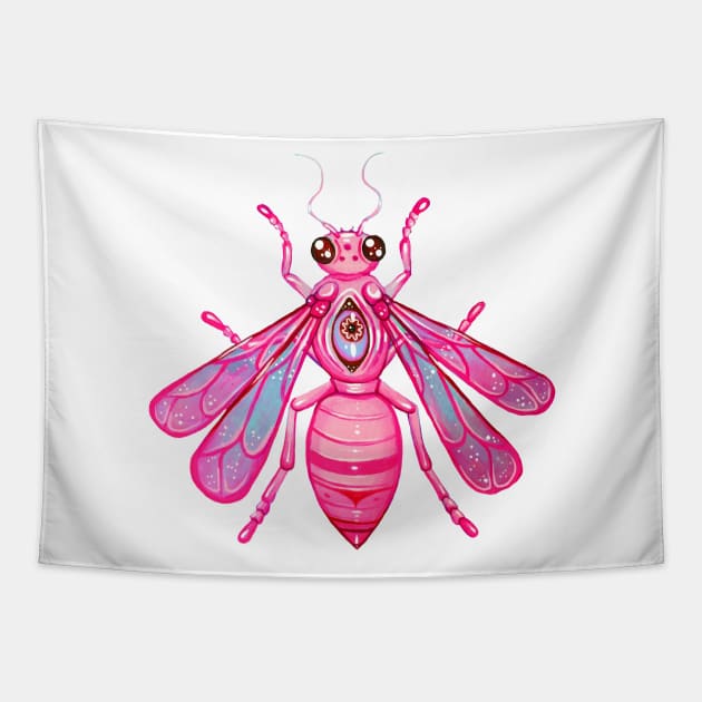 Pink Bee Tapestry by Bethaliceart