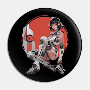 Android Girl Cybernetic Sci Fi Art Pin