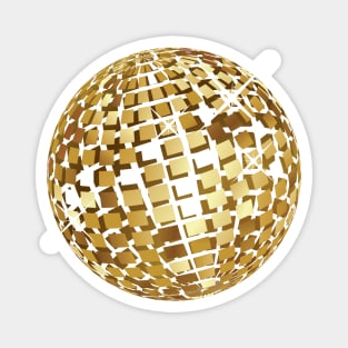 Golden disco ball Magnet