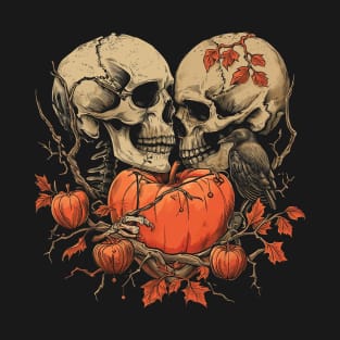 Valentine's Day Love Vintage Halloween Pumpkin Skeleton Skull Witch Retro Cute Super Cool Best Gift T-Shirt