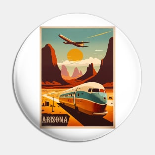 Arizona Vintage Travel Art Poster Pin