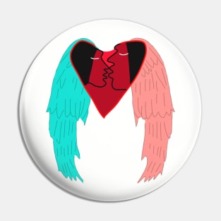 Kissing angel Pin