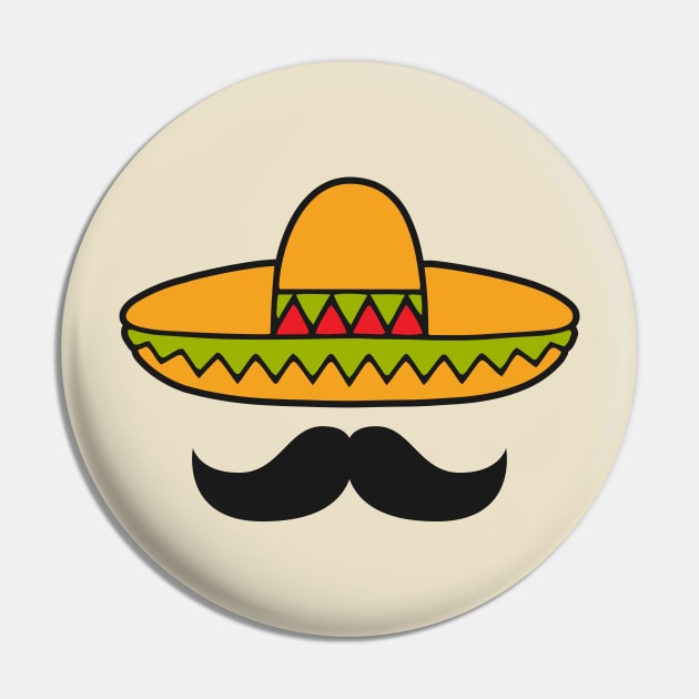 Cinco de Mayo Sombrero and Mustache Pin by TwistedCharm