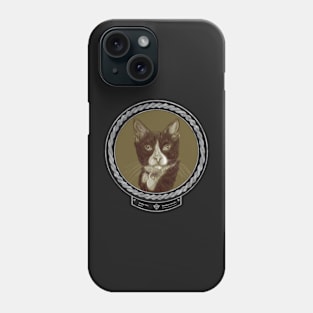 Bobby Cat (frame silver celtic rope black) Phone Case