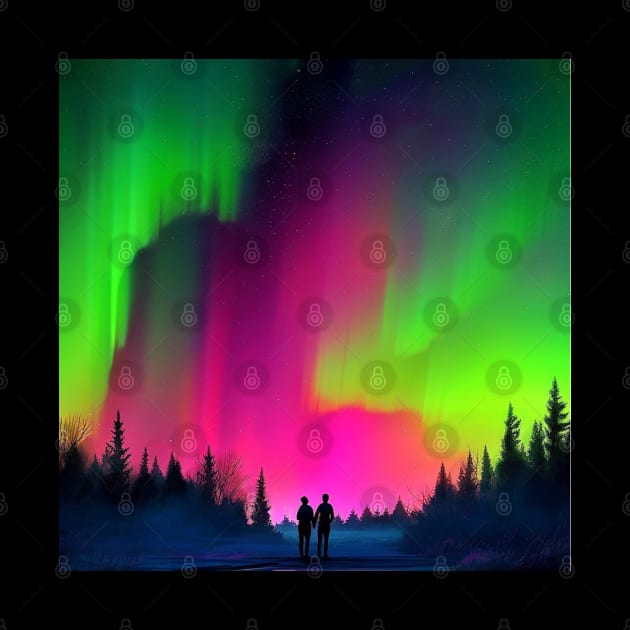 Witnessing the Northern Lights by The Alien Boy Art