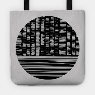 Digital Stitches Circle Black Tote