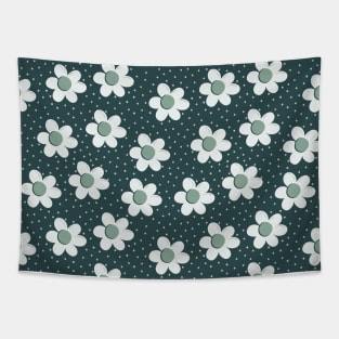 Pattern with daisy flowers and polka dot ornament Tapestry