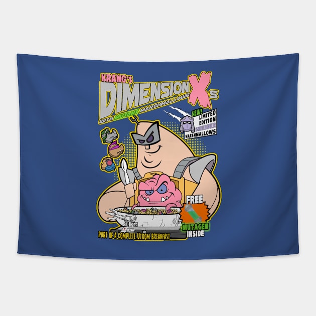 Krang's Dimension Xs Cereal Tapestry by Tom Krohne