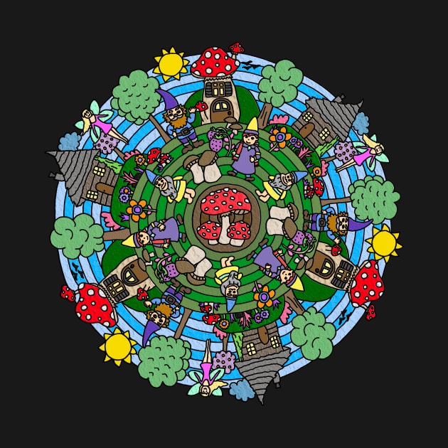 Gnome & Mushroom Mandala by gorff