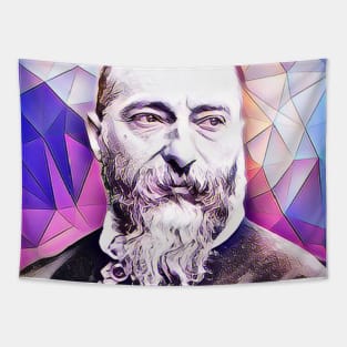 Jean-Baptiste Alphonse Karr Pink Portrait | Jean-Baptiste Alphonse Karr Artwork 8 Tapestry