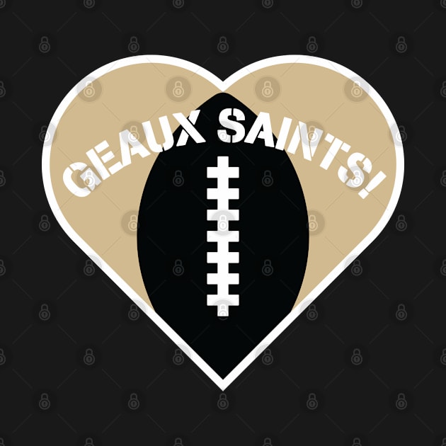 Heart Shaped New Orleans Saints by Rad Love