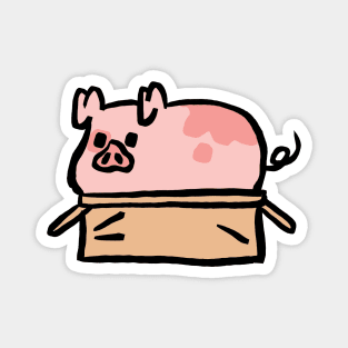 Cute Cartoon Piggy In a Box Magnet