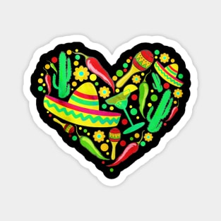 Cinco De Mayo Icon Heart Magnet