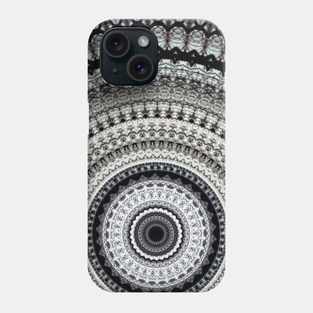 Mono Rays Mandala Phone Case by InspiraImage