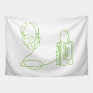 Portable Tape Player (Yellow Green Lines) Analog / Music Tapestry