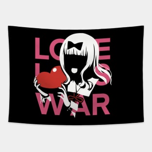 Chika Fujiwara Kaguya Sama Anime Girl Character Silhouette with Cool Typography Tapestry