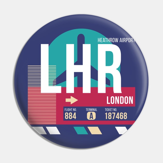 London Heathrow (LHR) Airport Code Baggage Tag E Pin by SLAG_Creative