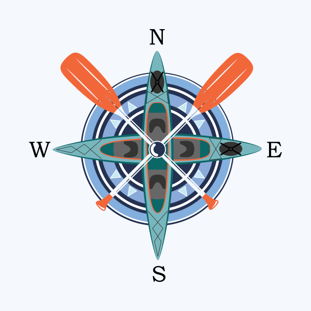 Canoe and Paddle Compass Rose by Your Not a Local