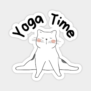 Yoga Time Cat Magnet