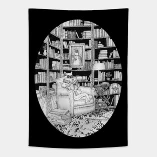 The Cat's Library Tapestry