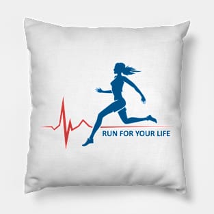 Healthy Run Emblem Pillow