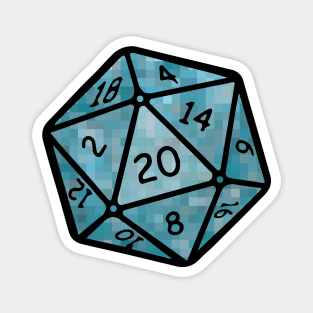 20 sided dice - pixel Magnet