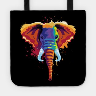 Colorful Elephant artist design. Unique style. Add color and style to any outfit. Perfect for any elephant lover! Tote