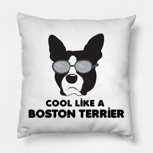 Boston Terrier Pattern in Pink - Cool Like a Boston Terrier Funny Dog Gifts Pillow