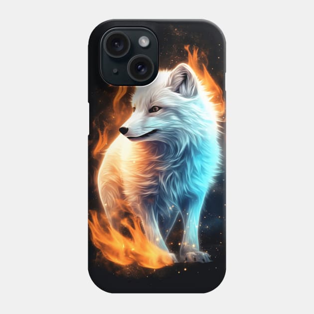 Fiery Arctic Fox Phone Case by designs4days