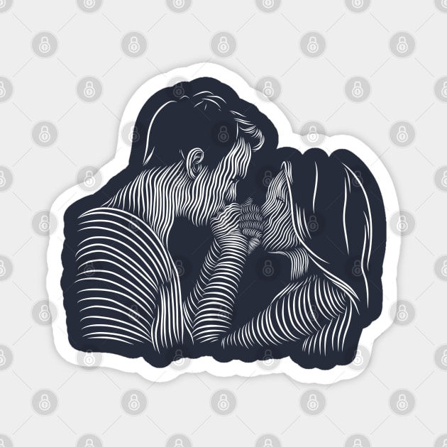 kissing a silhouette Magnet by mantaplaaa